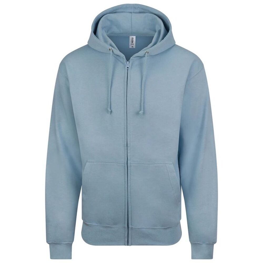 Awdis Mens Plain Full Zip Hoodie / Sky Blue